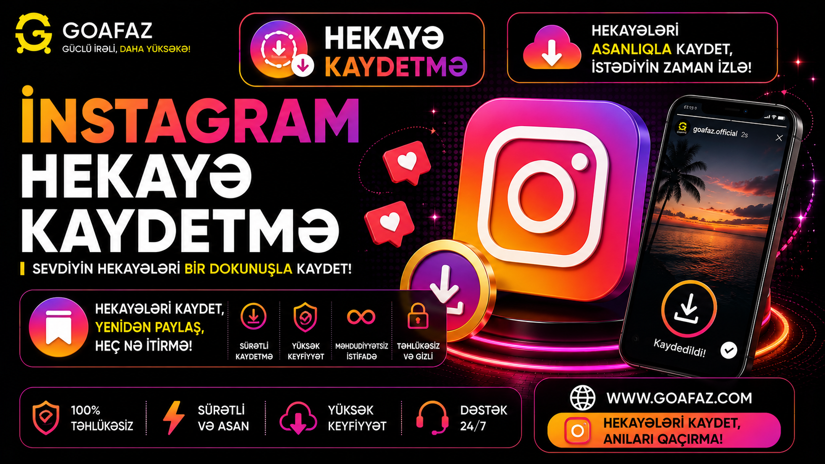 İnstagram Hekayə Kaydetmə