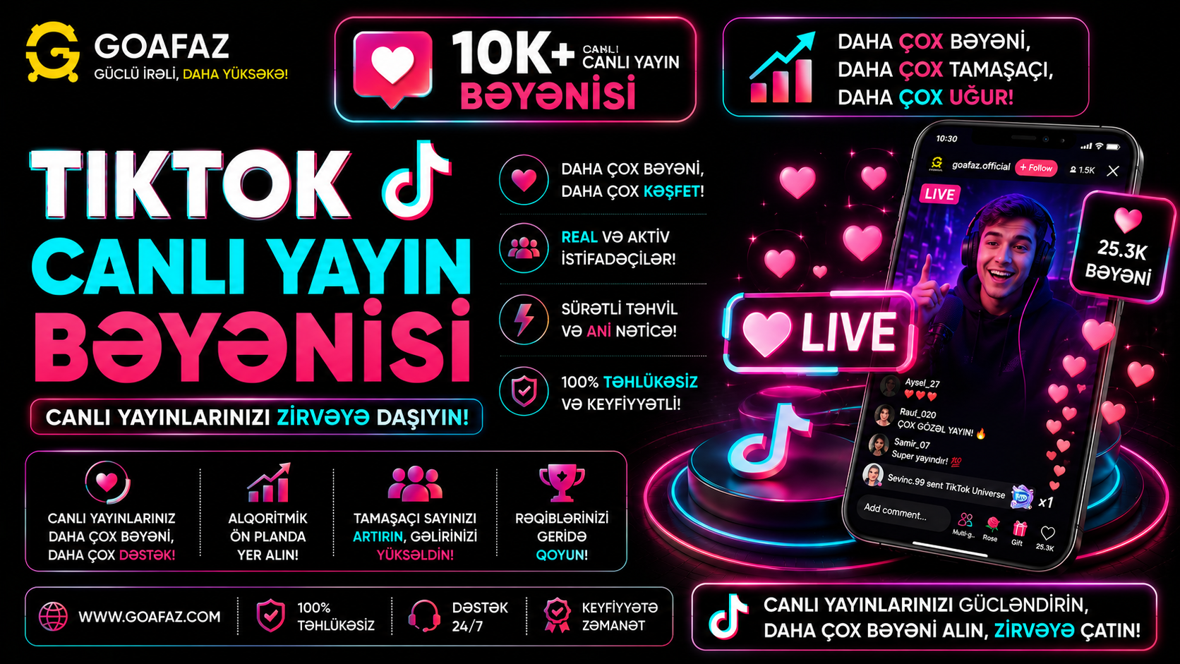 TikTok Canlı Yayın Bəyənisi