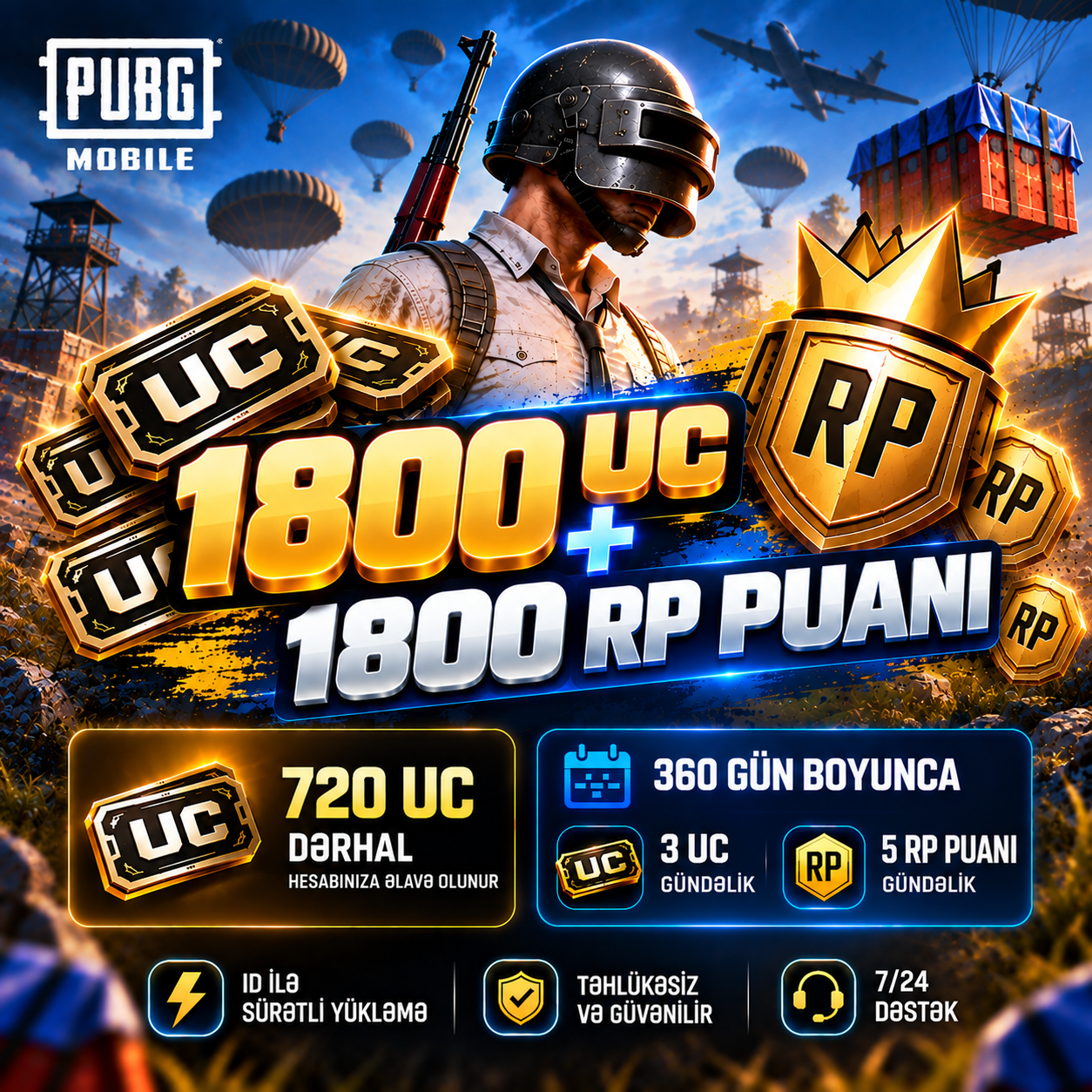 1800 UC + 1800 RP PUANI