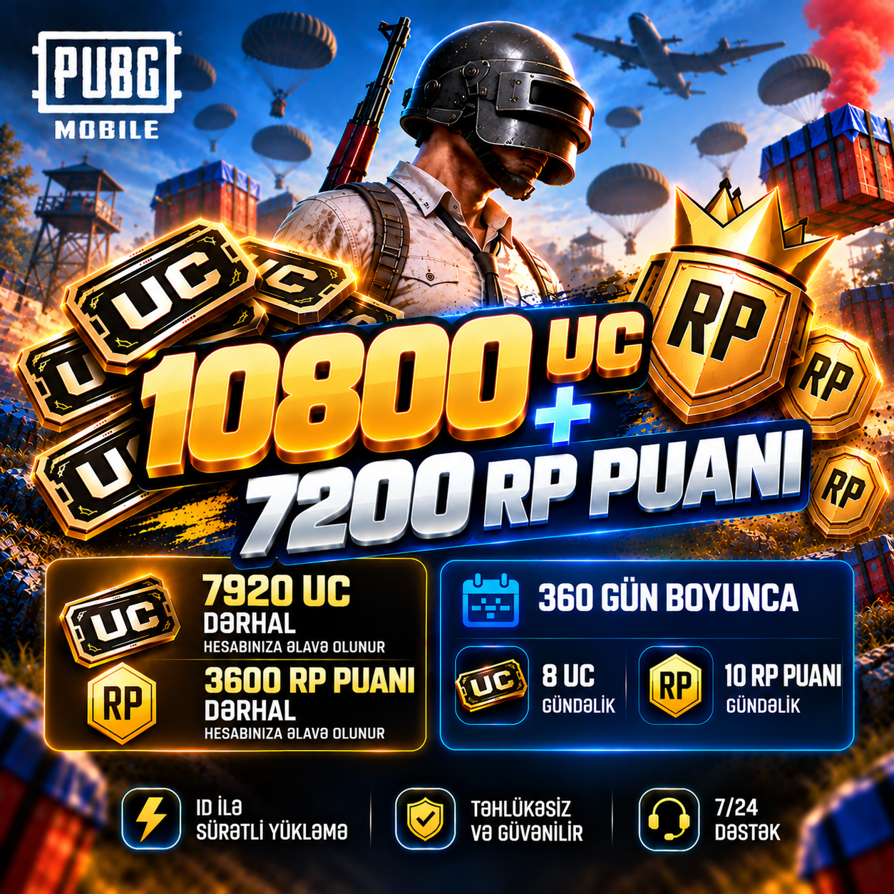 10800 UC + 7200 RP PUANI
