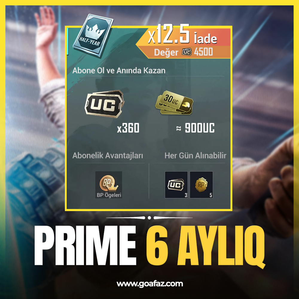 Pubg Mobile Prime 6 Aylıq