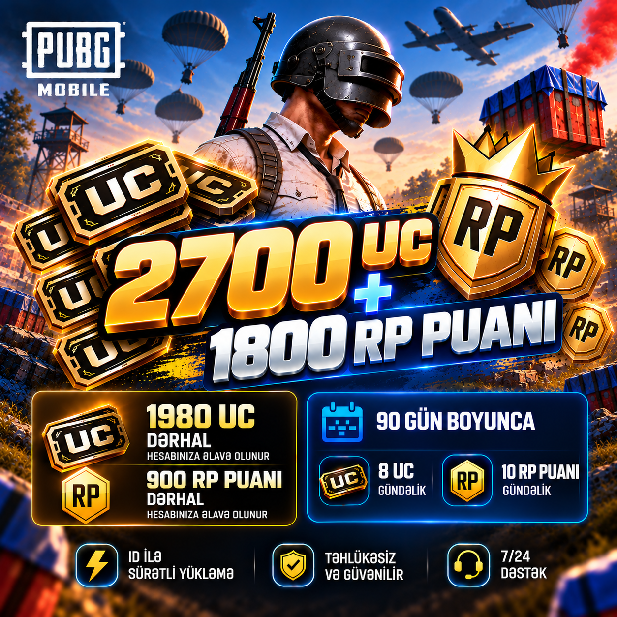 2700 UC + 1800 RP PUANI