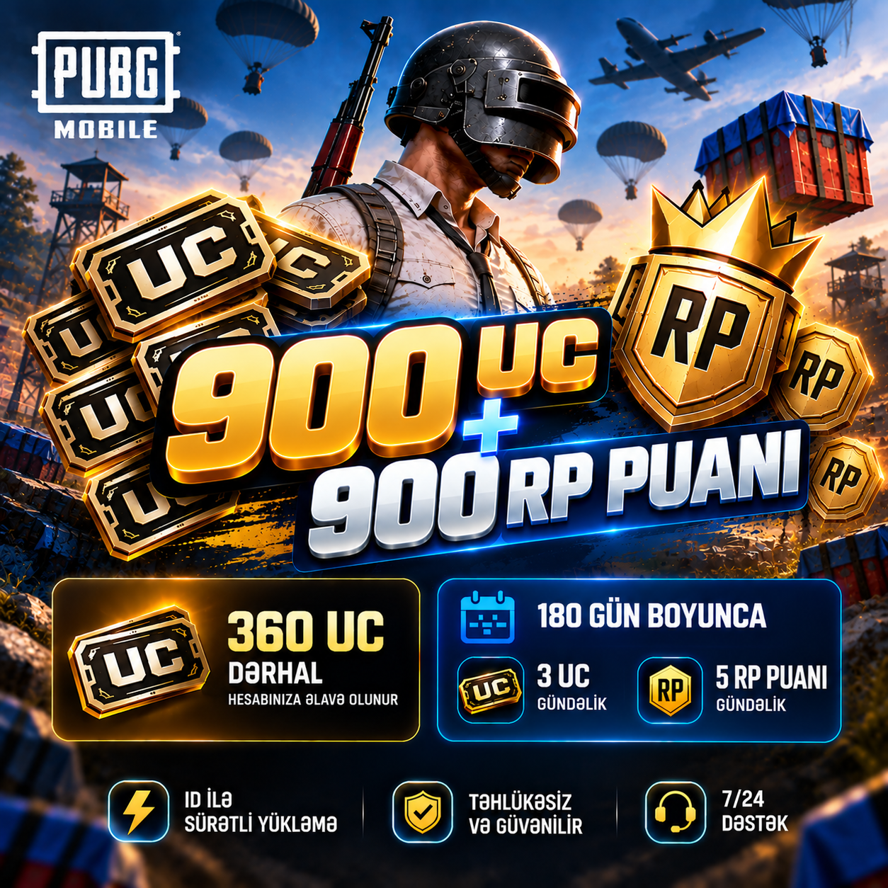 900 UC + 900 RP PUANI