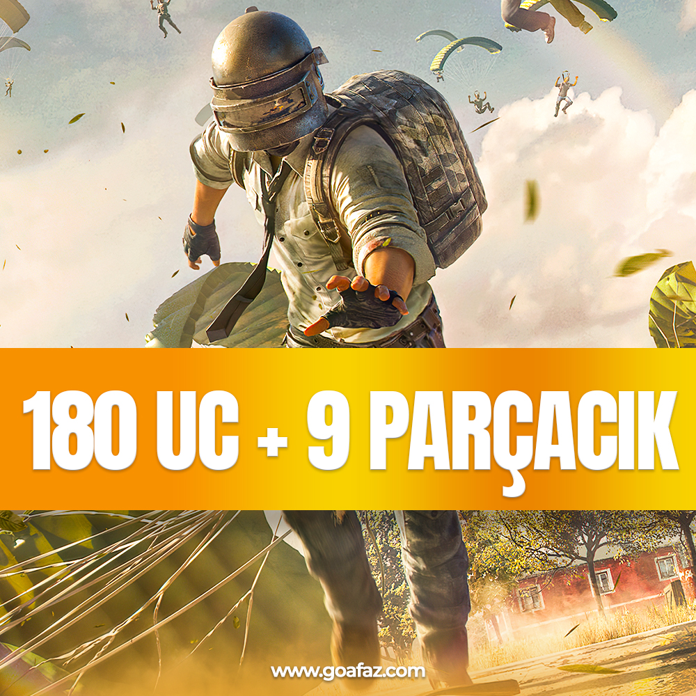 Pubg Mobile 180 UC + 9 Parçacık ( Geliştirilmiş Silah Malzemeleri Paketi )